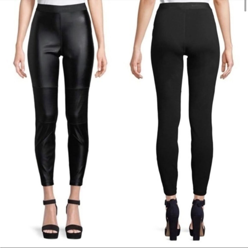 Karl Lagerfeld Logo Waistband Paris faux Moto leather leggings size xs